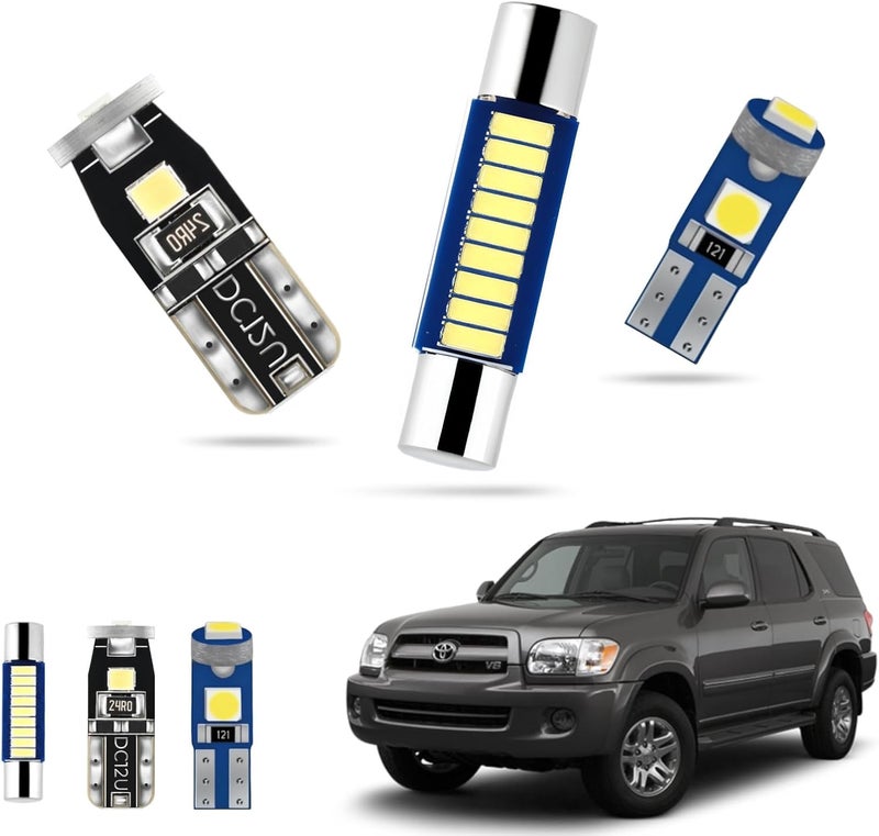 EASY EAGLE Interior Car Lights for Toyota-Sequoia-2001-2007: 18 Piece Kit White Light Bulbs - Super Bright 6000K + Install Tool - Image 1